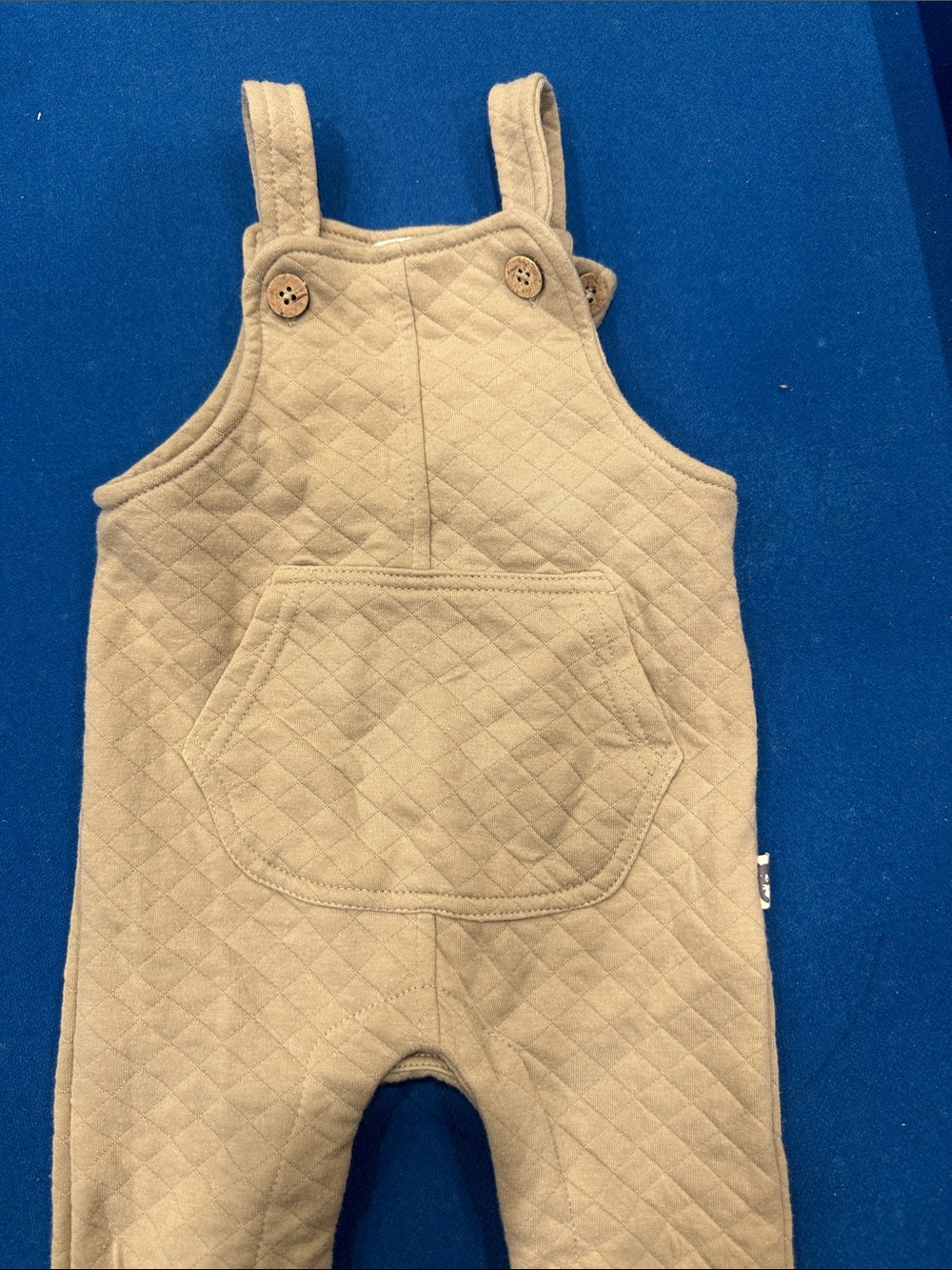 Quilted Tan Kids Overalls